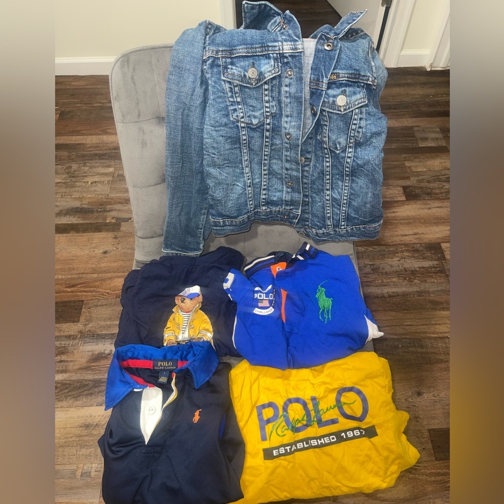 Polo Ralph Lauren bundle deal, 4 short sleeve shirts and 1 jean jacket size 7